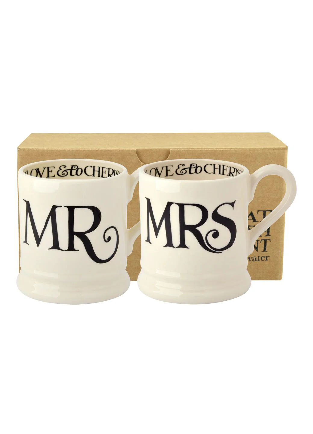 Black Toast 'Mr & Mrs' Set of 2 1/2 Pint Mugs Boxed - Image 2