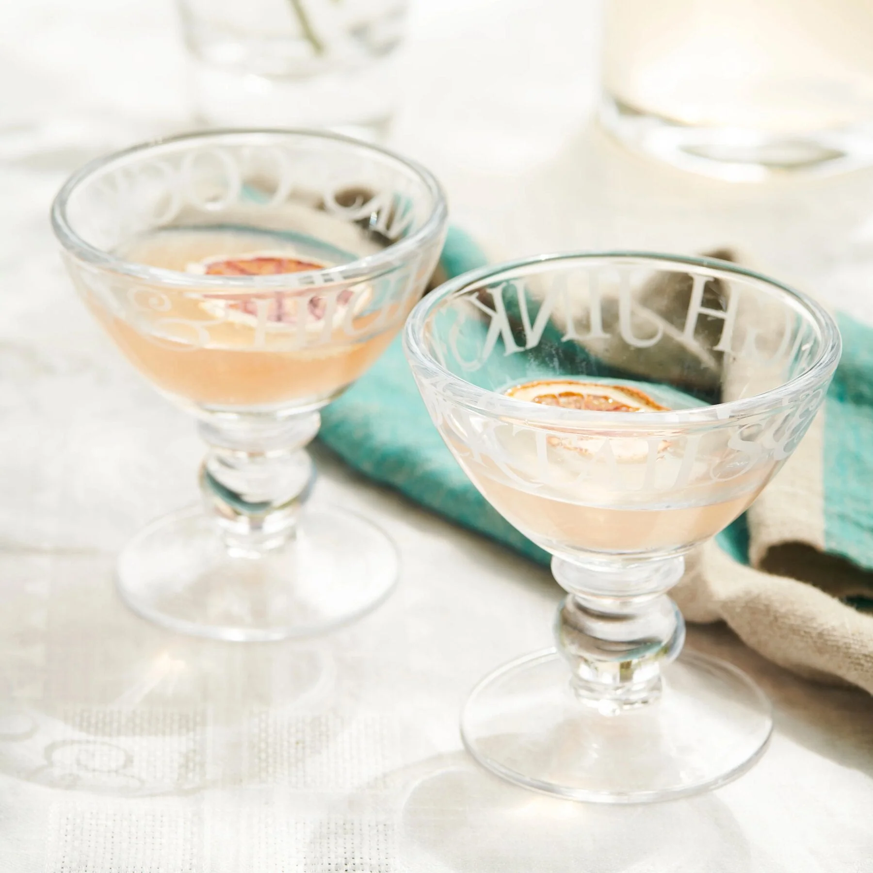 Black Toast Set Of 2 Cocktail Glass