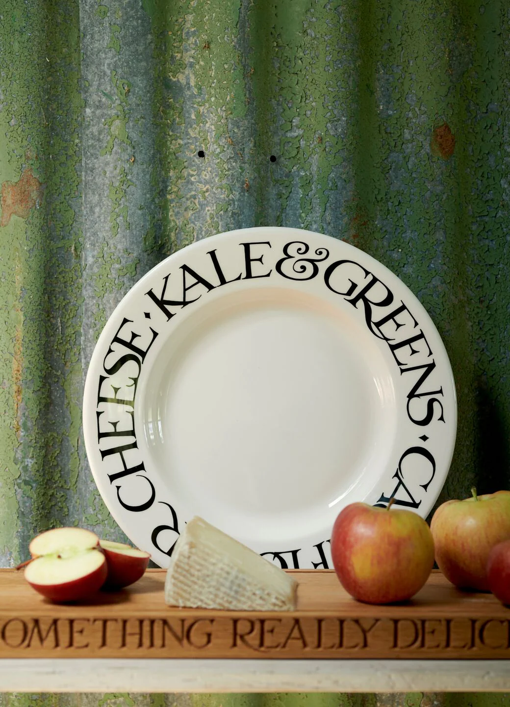 Black Toast Veggies Large Dinner Plate, 10.5 Inch