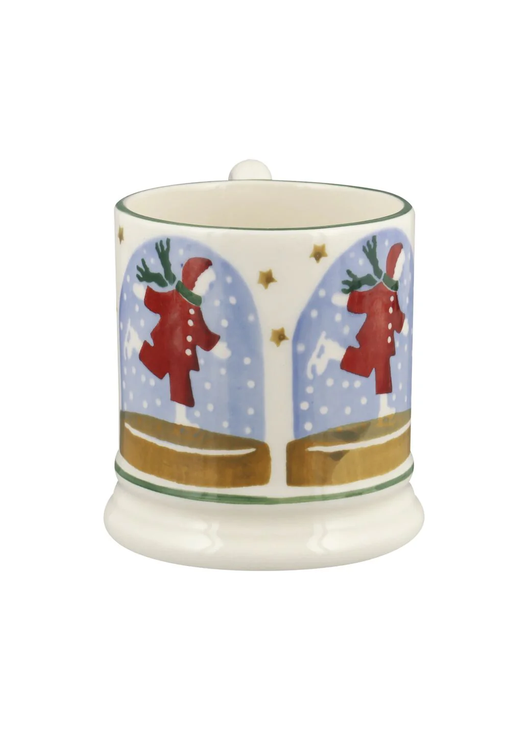 Ice Skater Snow Globe 1/2 Pint Mug - Image 4