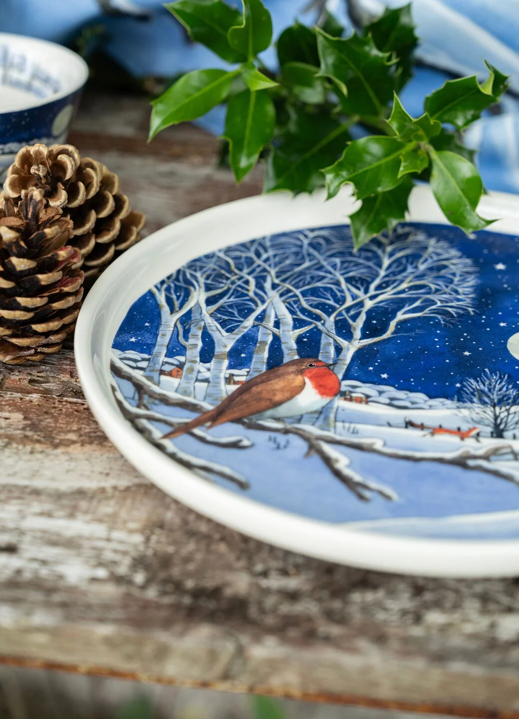Midnight Robin Flat Serving Plate - Image 5