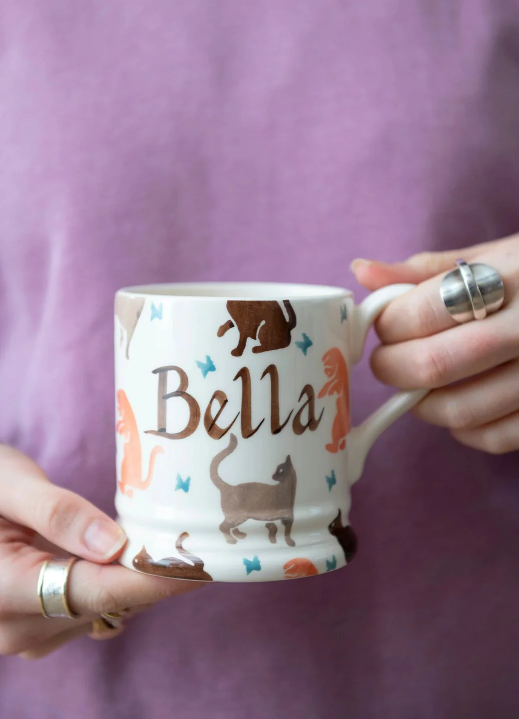 Personalised All Over Cats 1/2 Pint Mug