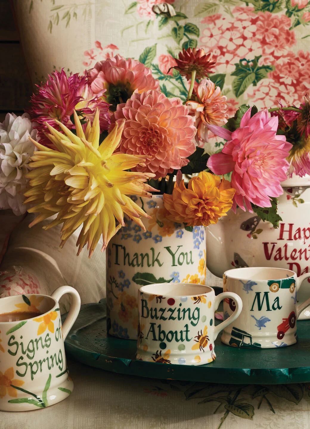 Personalised Forget Me Not & Primrose Medium Vase - Image 2