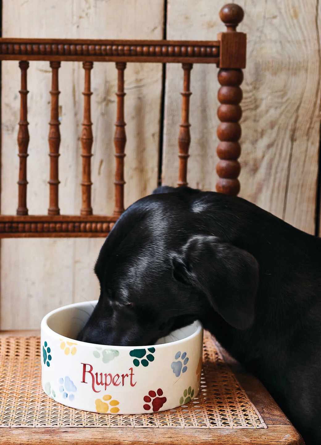Personalised Polka Paws Large Pet Bowl