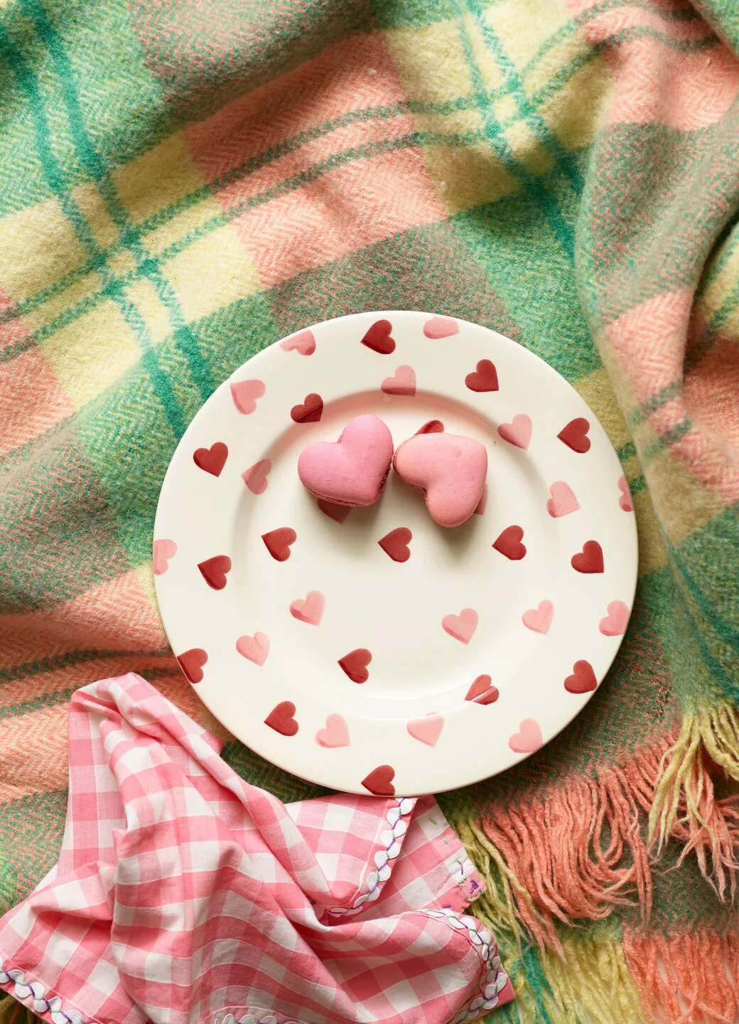 Pink Hearts Medium Dinner Plate, 8.5 Inch