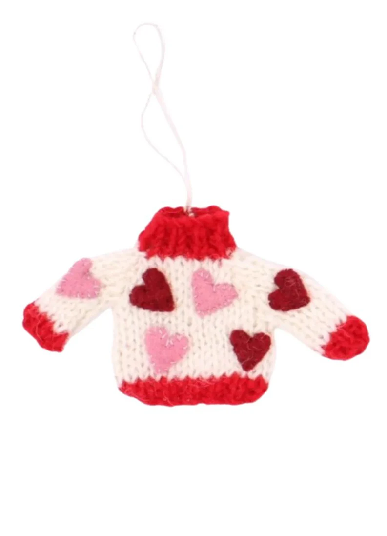 Pink Hearts Jumper Decoration