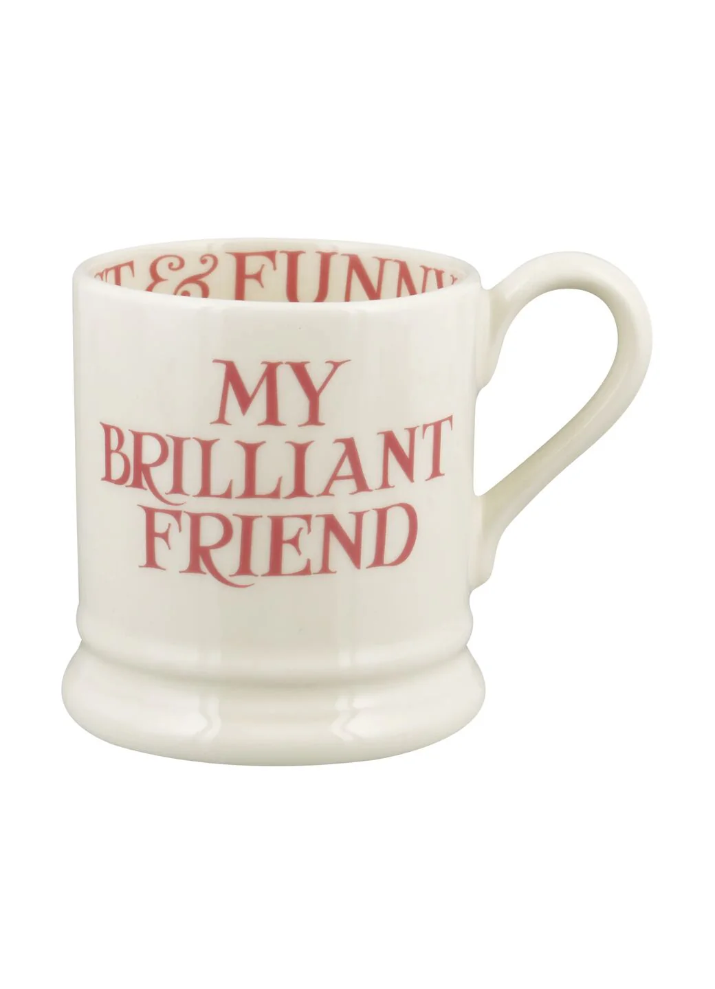 Pink Toast My Brilliant Friend 1/2 Pint Mug - Image 2