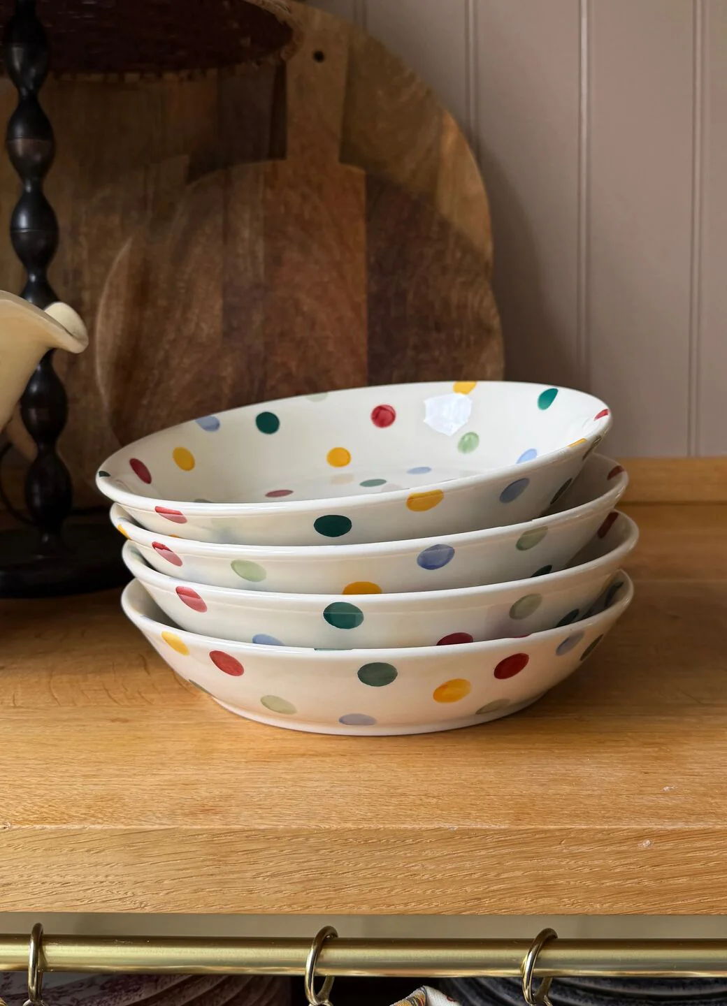 Polka Dot Medium Pasta Bowl - Set of 4 - Image 6