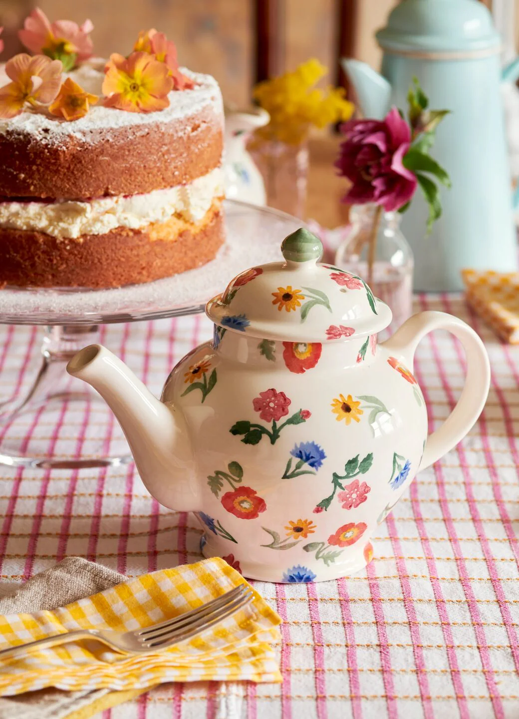 Poppies & Pinks 3 Mug Teapot