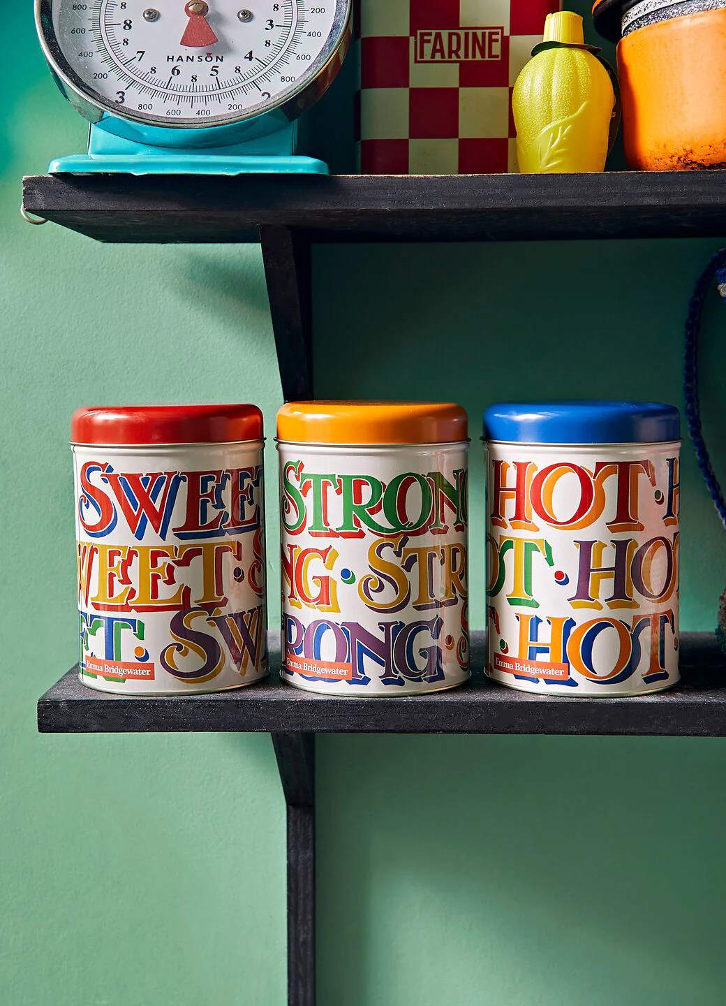 Rainbow Toast Set Of 3 Round Tin Caddies Boxed